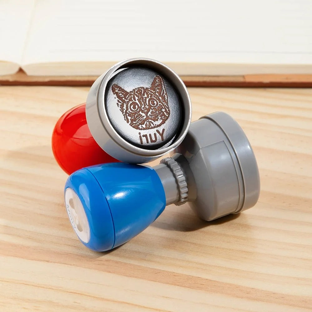 Personalized Pet Portrait Self-Inking Stamp, Custom Pet Name & Face Photo Stamp, Pet Memorial Keepsake, Sympathy Gift for Dog Mom/Cat Dad/Pet Lovers