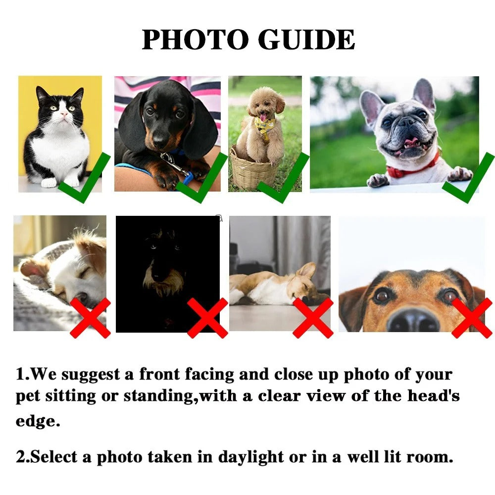 Personalized Pet Portrait Self-Inking Stamp, Custom Pet Name & Face Photo Stamp, Pet Memorial Keepsake, Sympathy Gift for Dog Mom/Cat Dad/Pet Lovers